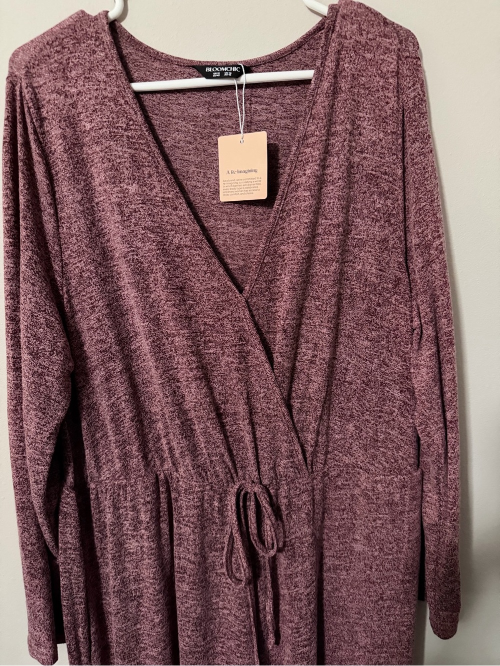 BloomChic Plum Elastic Waist Lounge Jumpsuit Size 12 Cozy Outfit Loungewear NWT - Picture 4 of 9
